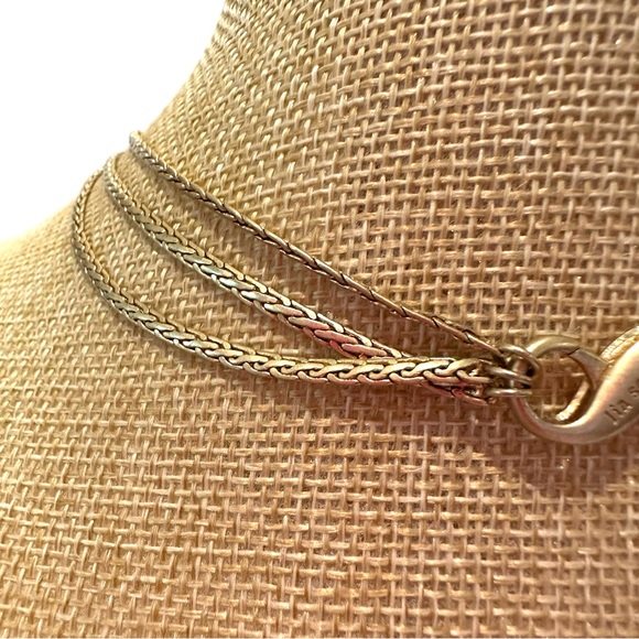 Lia Sophia Necklace gold tone triple strand chain w/ InfinitMe clasp - Picture 7 of 11